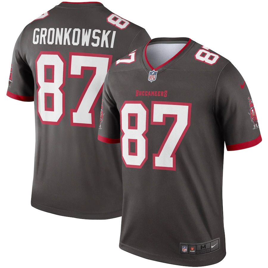 Men Tampa Bay Buccaneers #87 Rob Gronkowski Nike Pewter Alternate Legend NFL Jersey